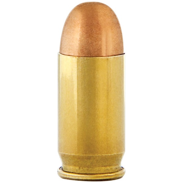 Single bullet on white background