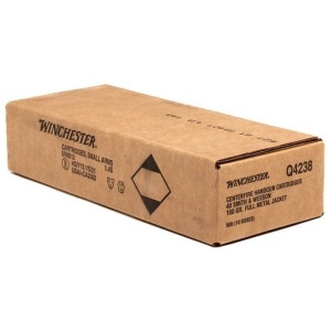 Box of Winchester centerfire handgun cartridges