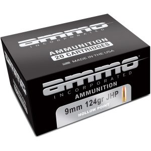 Box of 9mm ammunition, 20 cartridges, hollow point.