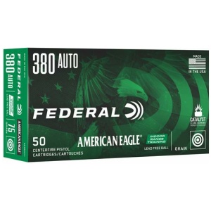 Federal American Eagle 380 Auto pistol cartridges box