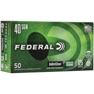 Federal 40 S&W ammunition box, green packaging.