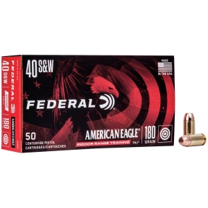 Federal .40 S&W ammunition box and bullets.