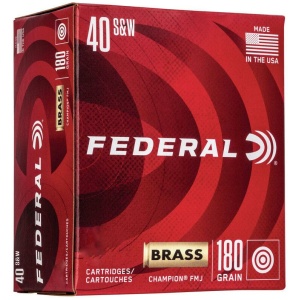 Federal .40 S&W ammunition box, red packaging