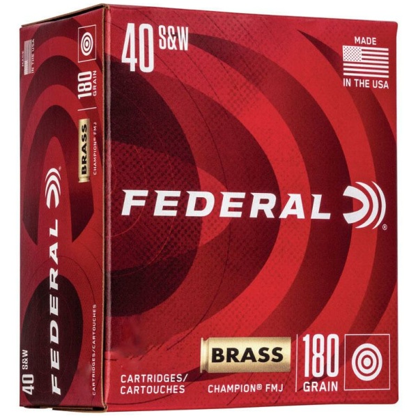 Federal .40 S&W ammunition box, red packaging