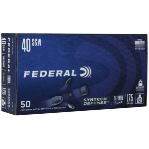 Federal Syntech Defense .40 S&W ammunition box.