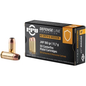 .40 Smith & Wesson ammo, 50 cartridges box.