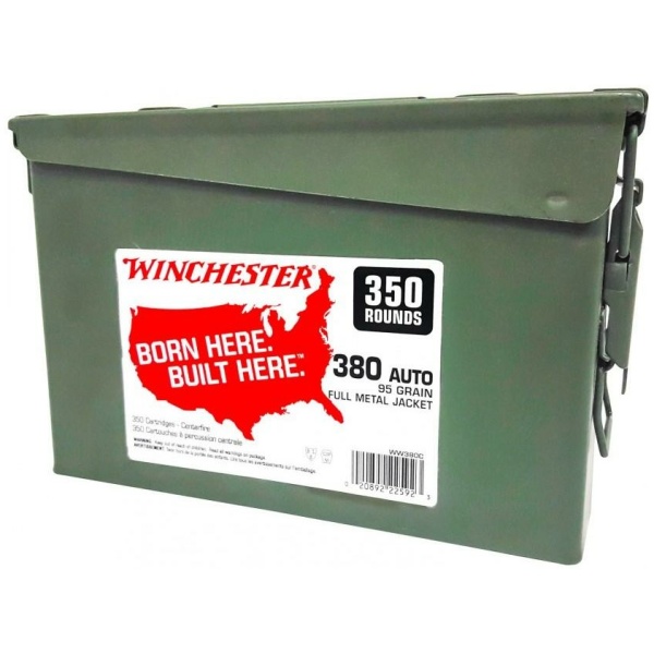 Winchester ammunition box, .380 Auto, 350 rounds.