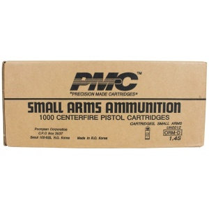 Box of small arms ammunition cartridges