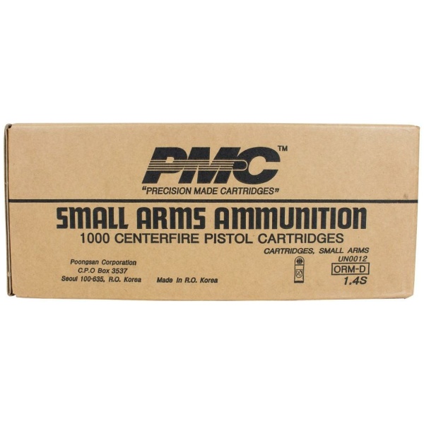 Box of small arms ammunition cartridges