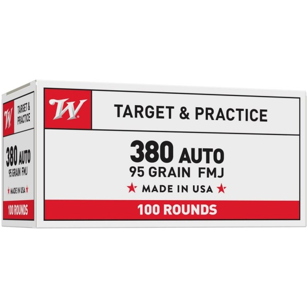 380 Auto 95 Grain FMJ ammunition box