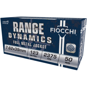Fiocchi ammo box, 7.62x39mm, 50 rounds.