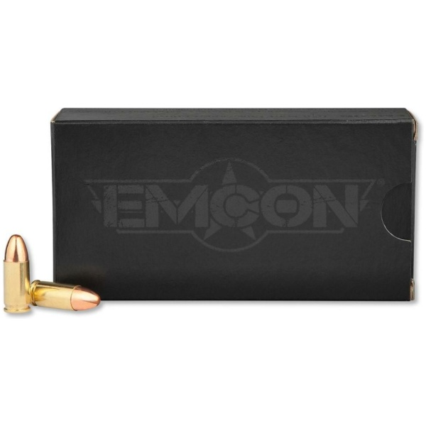 Box of ammunition with two bullets beside it.