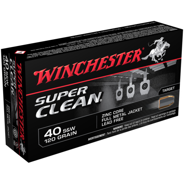Winchester Super Clean ammo box, 40 S&W, 120 grain