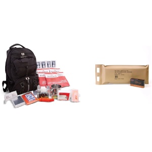 Emergency survival kit with backpack and supplies