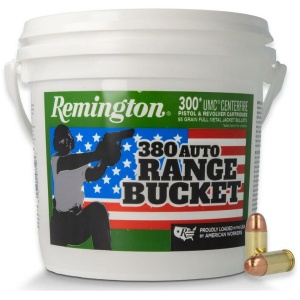 Remington .380 Auto Range Bucket with ammunition