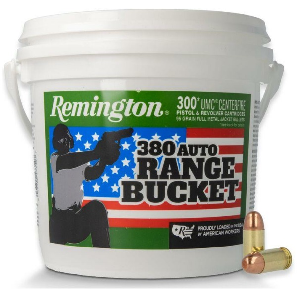 Remington .380 Auto Range Bucket with ammunition