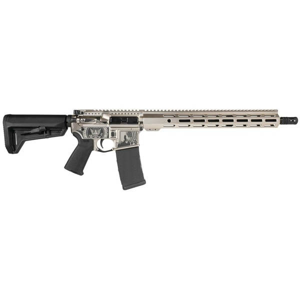 Modern semi-automatic rifle with custom engravings