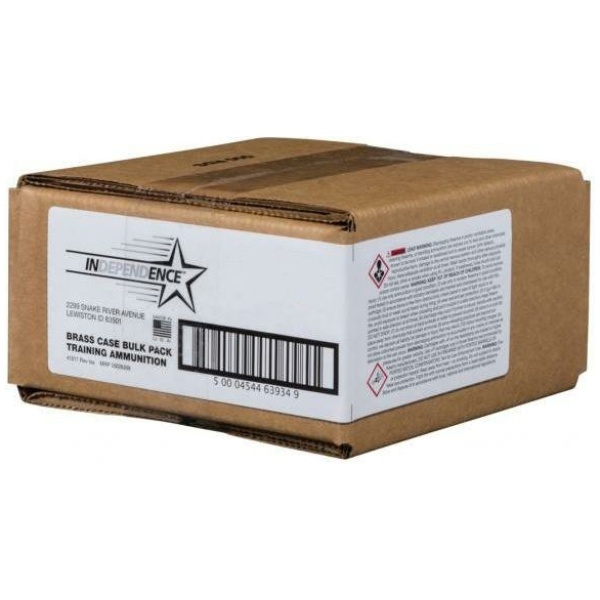 Box of Independence ammunition with barcode label.