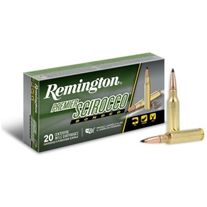 Remington Premier Scirocco Bonded rifle cartridges box.