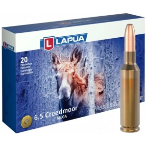 Lapua 6.5 Creedmoor ammunition box with cartridge