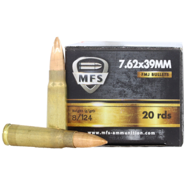 7.62x39mm bullets with MFS branded box