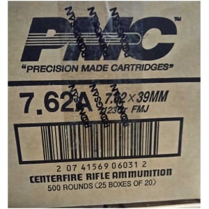 Box of 7.62A rifle ammunition, 500 rounds.