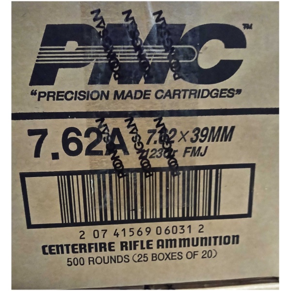 Box of 7.62A rifle ammunition, 500 rounds.
