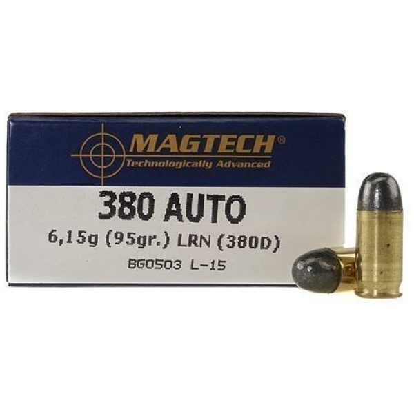 Magtech 380 Auto ammunition box and bullets.