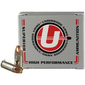 Underwood ammo box and two bullets displayed.
