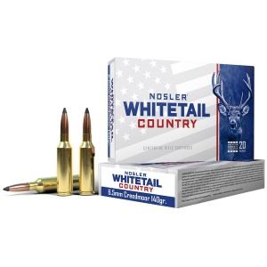 Nosler Whitetail Country rifle cartridges, deer package design.