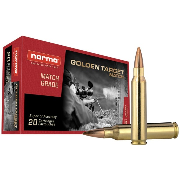 Box of rifle cartridges and two bullets displayed.