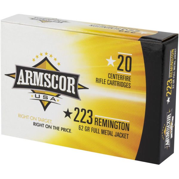 Armscor USA 223 Remington rifle cartridges box