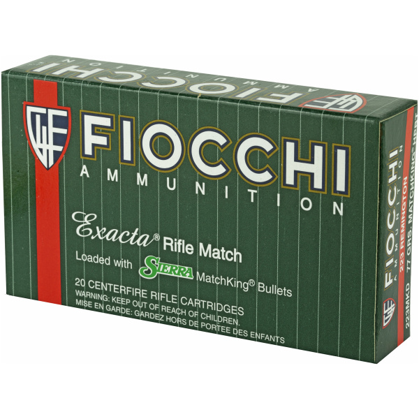 Fiocchi ammunition box, .223 Remington rifle cartridges.