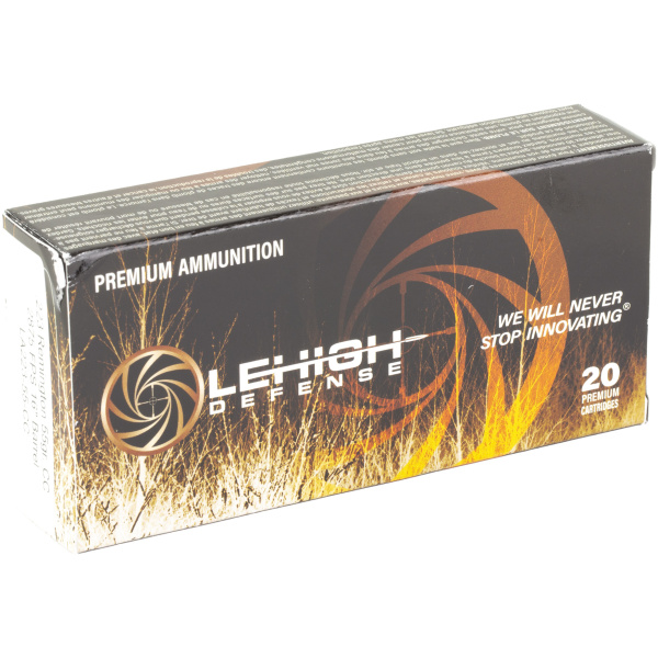 Lehigh Defense premium ammunition box, 20 cartridges.