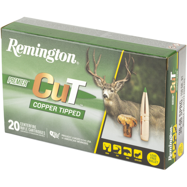 Remington Premier rifle ammunition box with deer image.