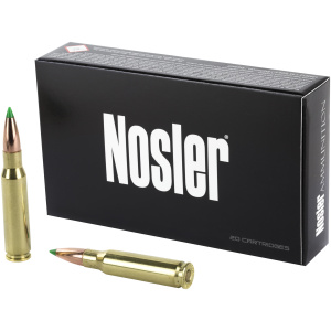 Nosler ammunition box with two cartridges