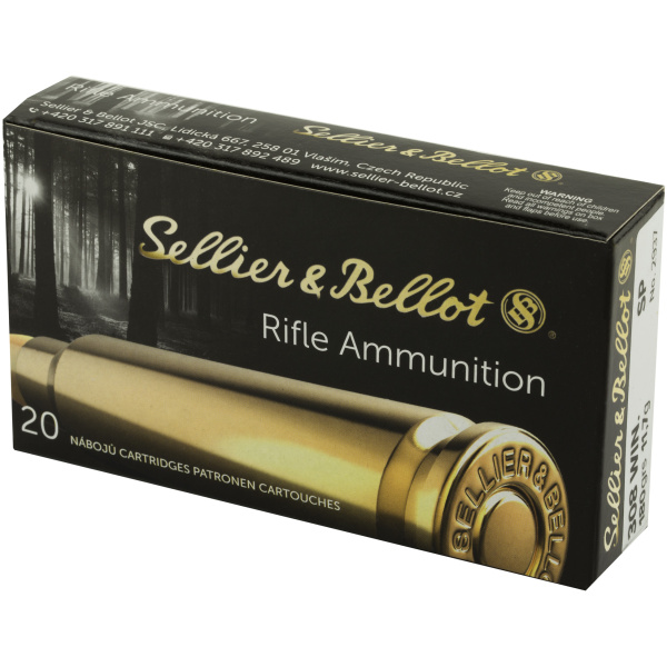 Sellier & Bellot rifle ammunition box, 20 cartridges.