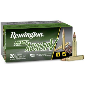 Remington Premier Accutip-V rifle cartridges box