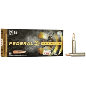 Federal Premium .223 ammo box and bullets