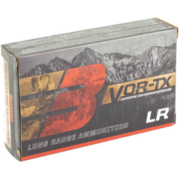 Barnes VOR-TX LR ammunition box with mountain design