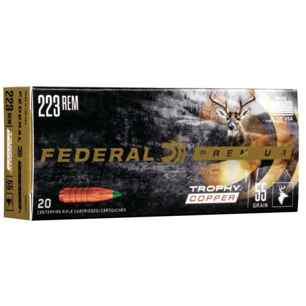 Federal Premium .223 Remington rifle cartridges box