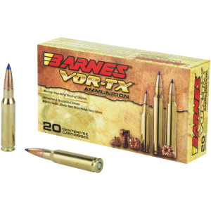 Barnes VOR-TX ammunition box with cartridges