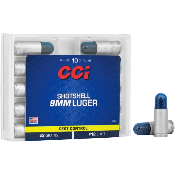 CCI 9mm Luger shotshells for pest control.