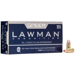 Speer Lawman ammunition box and bullets
