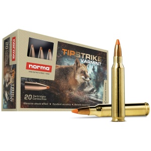 Box of Norma Tipstrike hunting ammunition.
