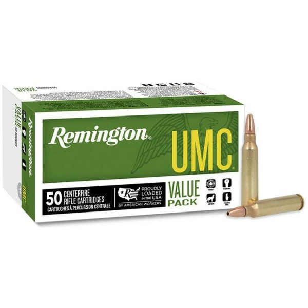 Remington UMC rifle cartridges value pack, 50 count.