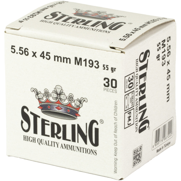 Sterling ammunition box, 5.56x45 mm, 30 rounds.