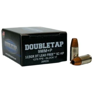 Doubletap 9mm +P ammunition box and bullets