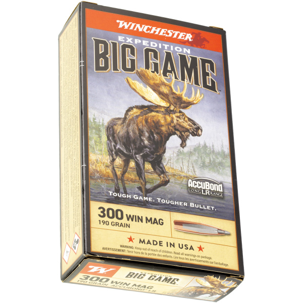 Winchester Big Game ammo box with moose illustration.