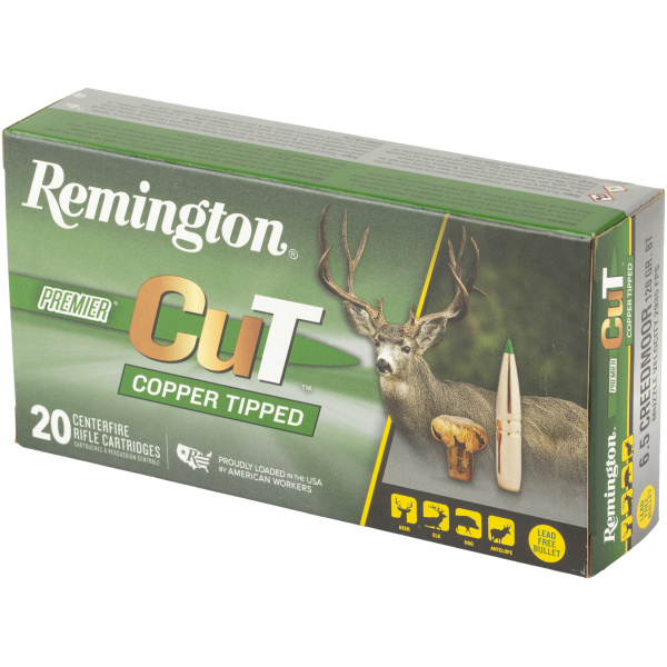 Remington ammunition box featuring deer hunting cartridges.